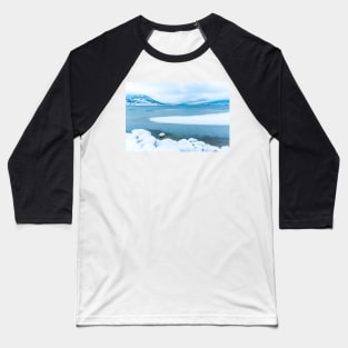 Ice and Snow on Okanagan Lake and Mountains Baseball T-Shirt